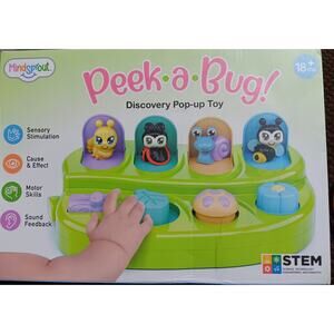 Peek a Bug Discovery Pop-up Toy Mindsprout STEM 18+ mths NIB Sensory Sound